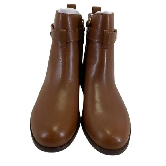 Lauren Ralph Lauren Saddle Brown Leather Ankle Boots – Size 8.5