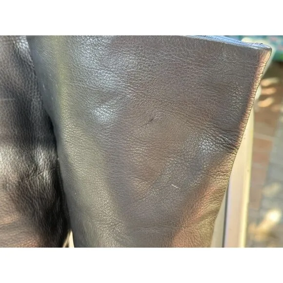 L'Autre Chose NY Look Black Leather Over The Knee Tall Boots SZ EU 38 = US 7.5/8