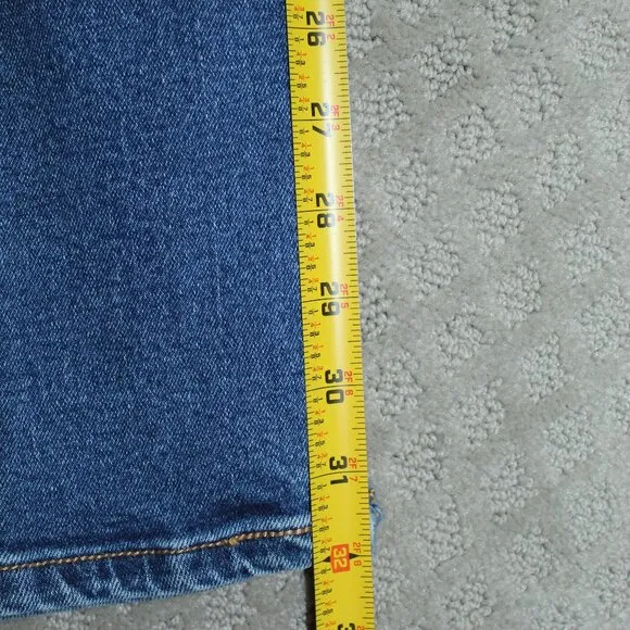 Lawman World-class Denim Jeans 15/16 100% Cotton Leather Zig Zag Trim Blue Jeans