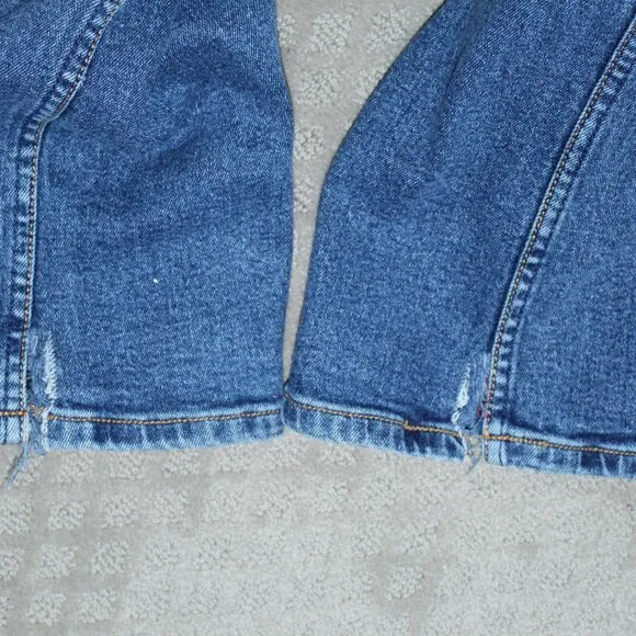 Lawman World-class Denim Jeans 15/16 100% Cotton Leather Zig Zag Trim Blue Jeans
