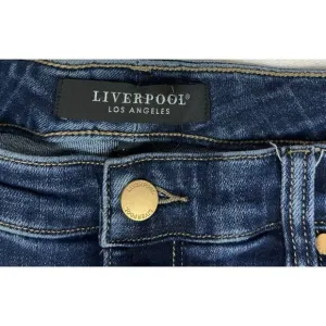 Liverpool Los Angeles denim Hi-Rise Raw Hem jeans, sz 10 Cropped EUC