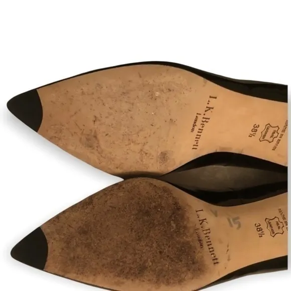 Lk Bennett black patent leather pump shoes