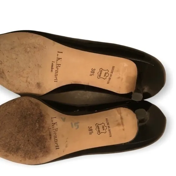 Lk Bennett black patent leather pump shoes