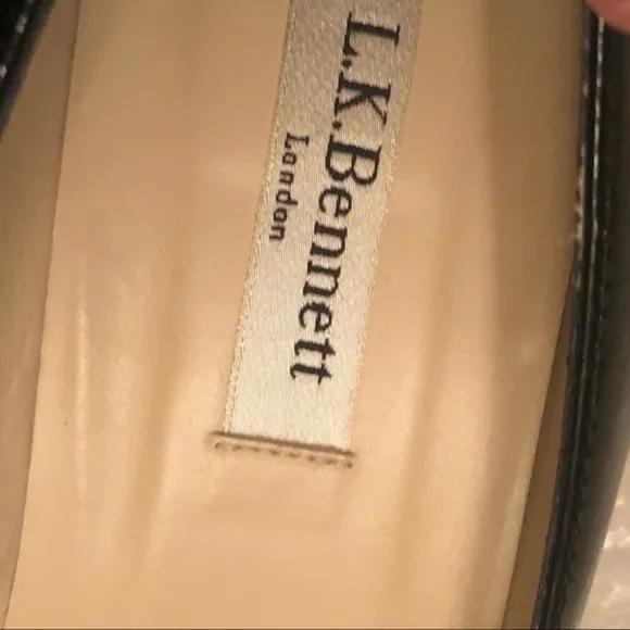 Lk Bennett black patent leather pump shoes