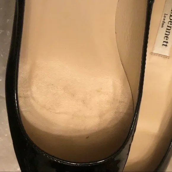 Lk Bennett black patent leather pump shoes