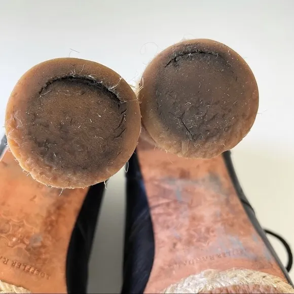Loeffler Randall Nadia Black Leather Lace Up Espadrille Ankle Boots 7