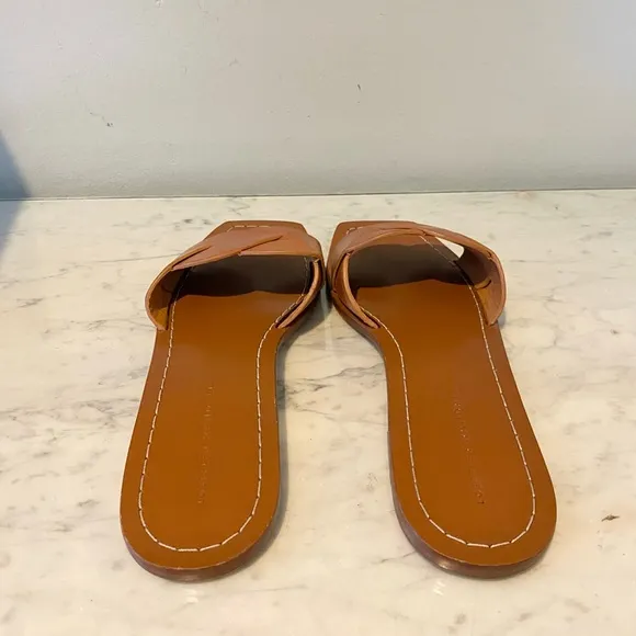 Loeffler Randall Willajo Brown Leather Braided Sandals Size 7.5 EUC