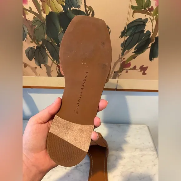 Loeffler Randall Willajo Brown Leather Braided Sandals Size 7.5 EUC