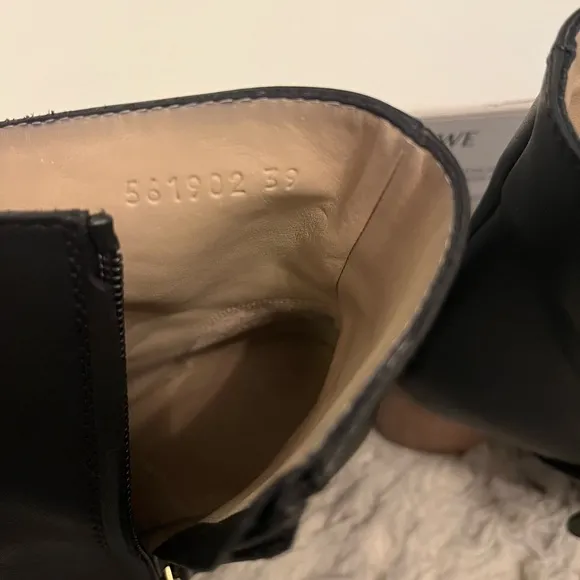 Loewe Black Leather Botta Mocassin Loafer Women's Boots