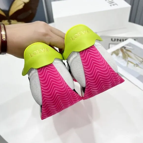 Loewe Flow Runner Sneakers  White Pink Shoes