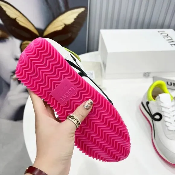 Loewe Flow Runner Sneakers  White Pink Shoes