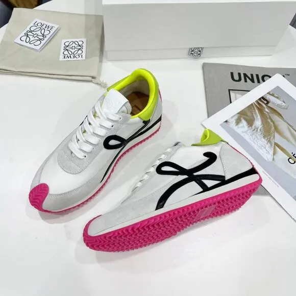 Loewe Flow Runner Sneakers  White Pink Shoes