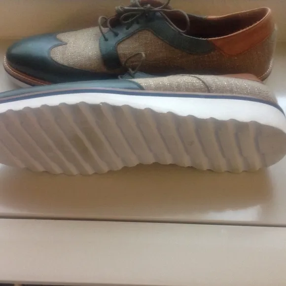 Lorens Shoes Green Leather Wingtip Derby Men's
