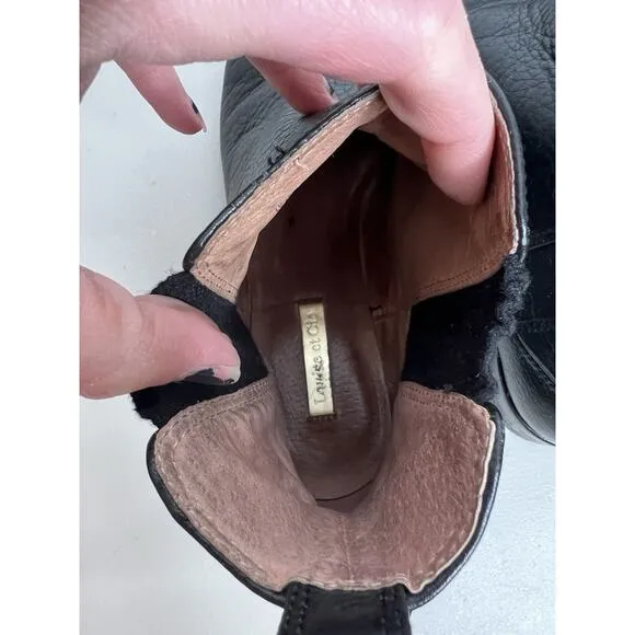 Louise et Cie Women's Chelsea Leather Bootie Black Size 7.5/38