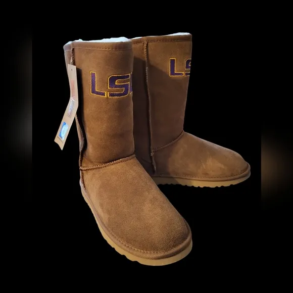 LSU GEAUX Tigers Roadies Women's size 9 Leather, Wool boots NEW