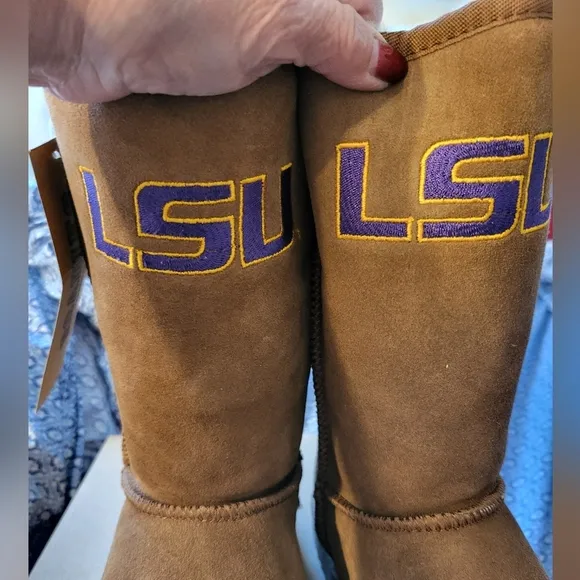 LSU GEAUX Tigers Roadies Women's size 9 Leather, Wool boots NEW
