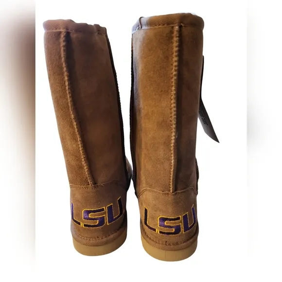 LSU GEAUX Tigers Roadies Women's size 9 Leather, Wool boots NEW
