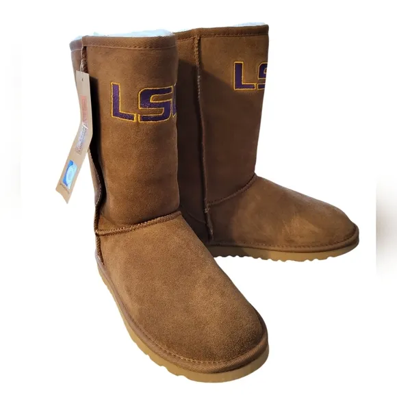 LSU GEAUX Tigers Roadies Women's size 9 Leather, Wool boots NEW