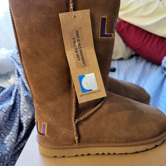 LSU GEAUX Tigers Roadies Women's size 9 Leather, Wool boots NEW