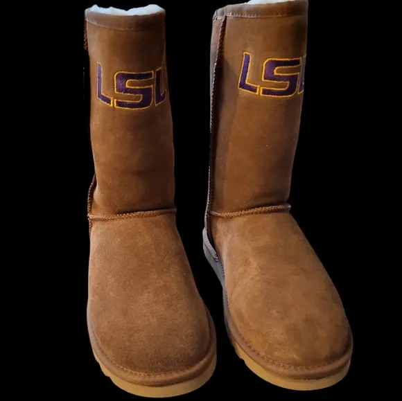LSU GEAUX Tigers Roadies Women's size 9 Leather, Wool boots NEW