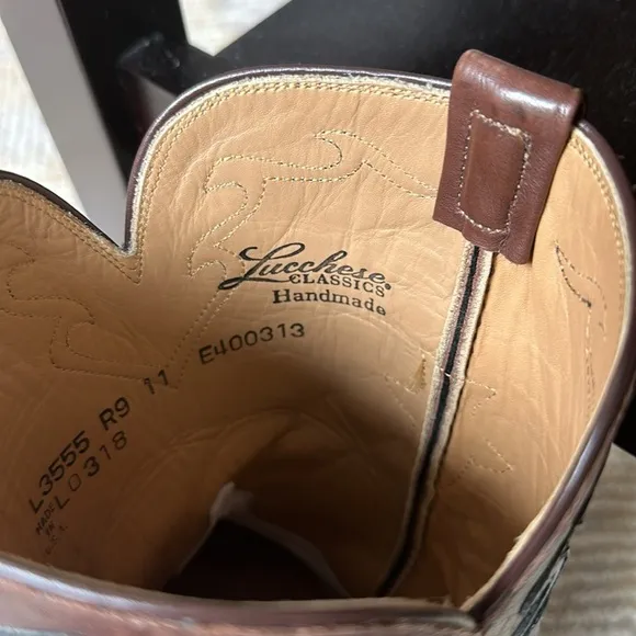 Lucchese 10” Classic Florence handmade buffalo leather cowboy western boots