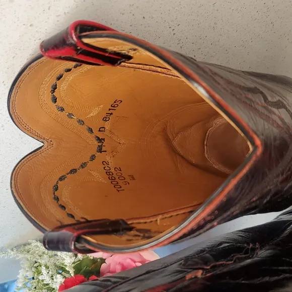 LUCCHESE 2000 Ostrich leather cowboy boots (sz 11.5D)