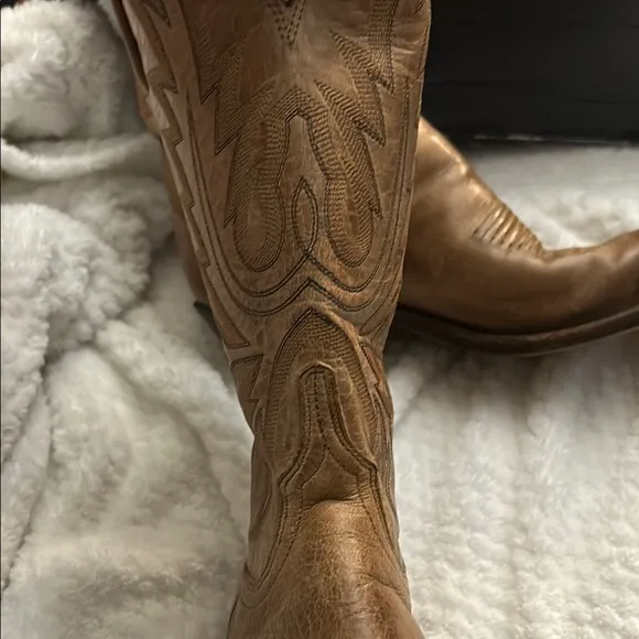 Lucchese Tan Leather Boots worn twice in stockyards at saloons in Fort Worth