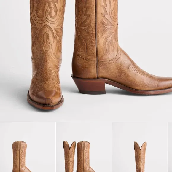 Lucchese Tan Leather Boots worn twice in stockyards at saloons in Fort Worth