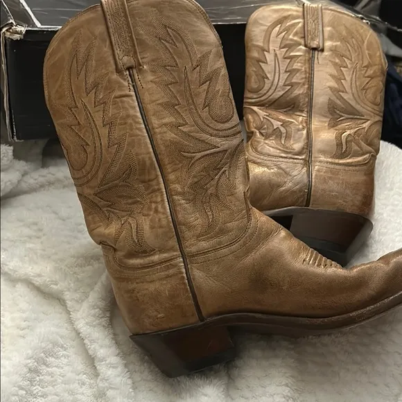 Lucchese Tan Leather Boots worn twice in stockyards at saloons in Fort Worth