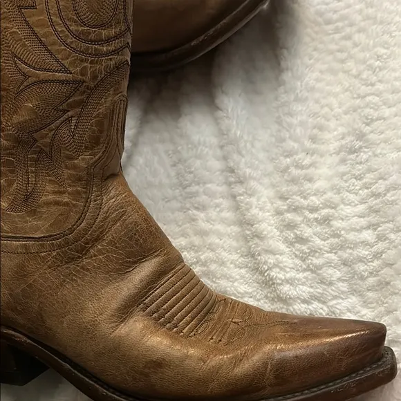 Lucchese Tan Leather Boots worn twice in stockyards at saloons in Fort Worth