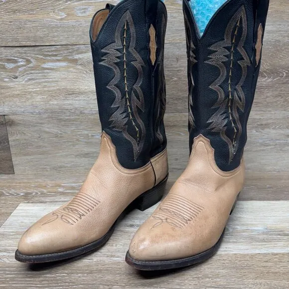 Lucchese Two Tone Leather Western Boots Women's Size 11.5