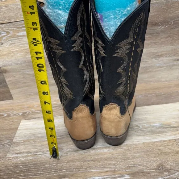 Lucchese Two Tone Leather Western Boots Women's Size 11.5