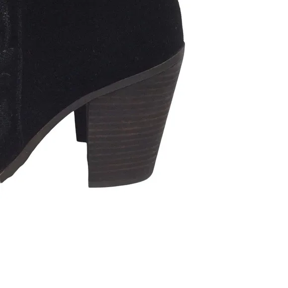 Lucky Brand Eleanor Suede Leather Embroidered Booties Boots