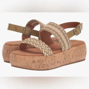 LUCKY BRANDWomen's Jadiel Woven Strappy Slingback Platform Sandals Sz 9