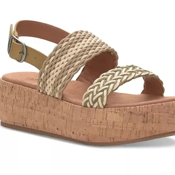 LUCKY BRANDWomen's Jadiel Woven Strappy Slingback Platform Sandals Sz 9