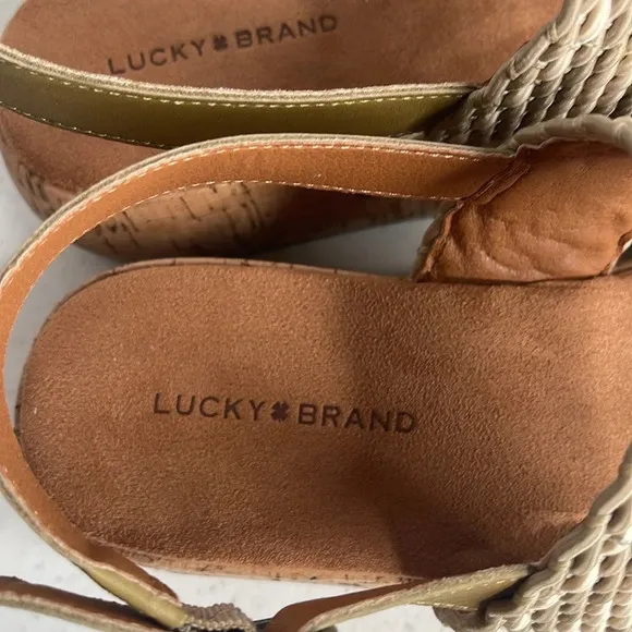 LUCKY BRANDWomen's Jadiel Woven Strappy Slingback Platform Sandals Sz 9