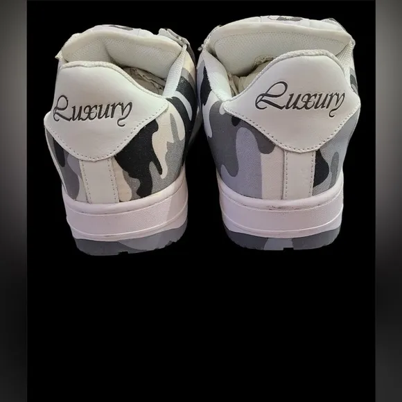 Luxury Kicks By Vlado Urban Footwear | Gray\ Camo\ White | Logo Bling | NEW 🩶👟