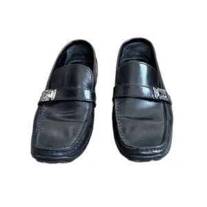 LV Louis Vuitton Black Leather Buckle Slip On Loafer Shoes  Mens Size 6.5M