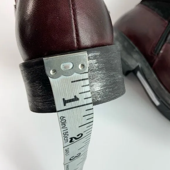 Maciejka Ankle Bootie Size 6.5M Maroon Otto Leather Embellished Shoes