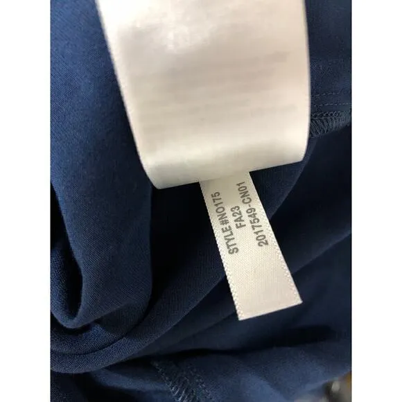 Madewell Satin Dress Button Front Midi Shirtdress Classic Indigo Blue NWT Size M