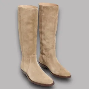 Madewell Boots WMNS 5 Beige Suede Antoine Tall Maple Seed Low Heel Capsule NN035