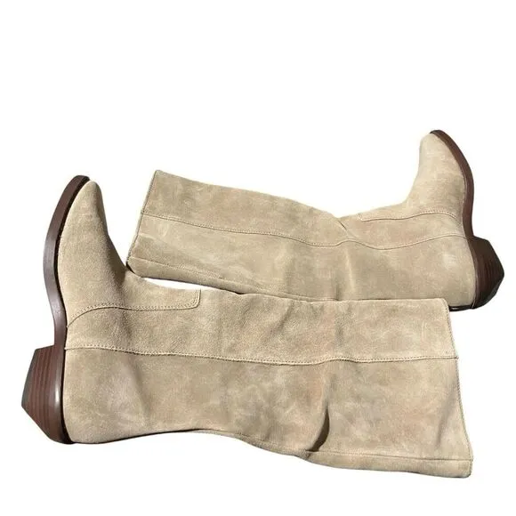 Madewell Boots WMNS 5 Beige Suede Antoine Tall Maple Seed Low Heel Capsule NN035