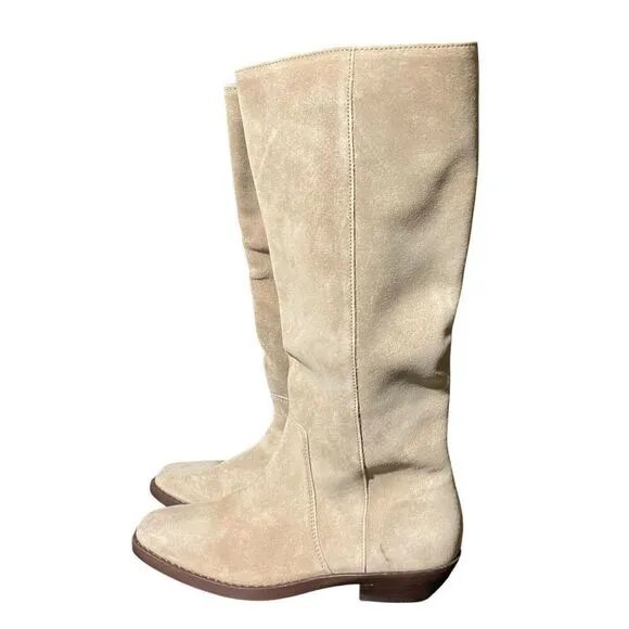 Madewell Boots WMNS 5 Beige Suede Antoine Tall Maple Seed Low Heel Capsule NN035
