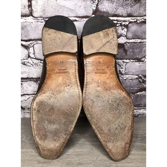 Magnanni Neiman Marcus Burnished Brown Leather Wingtip Dress Shoes Men Sz 10M US