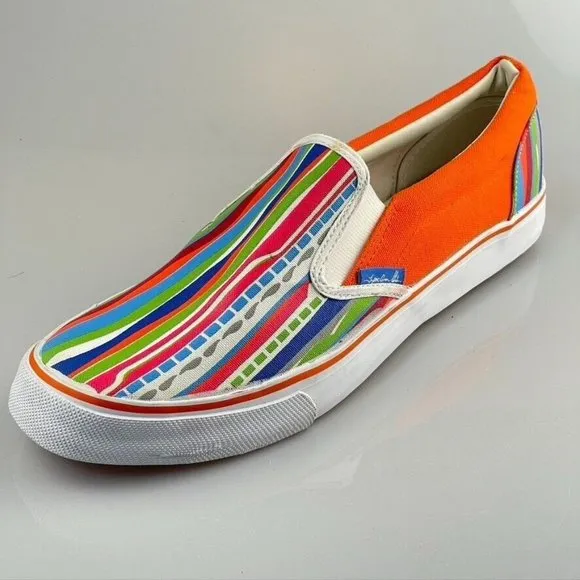 MAKAVELI BRANDED FLY BOY Shoes Multicolor Painted Stripe Canvas Slip-on Mens 13M