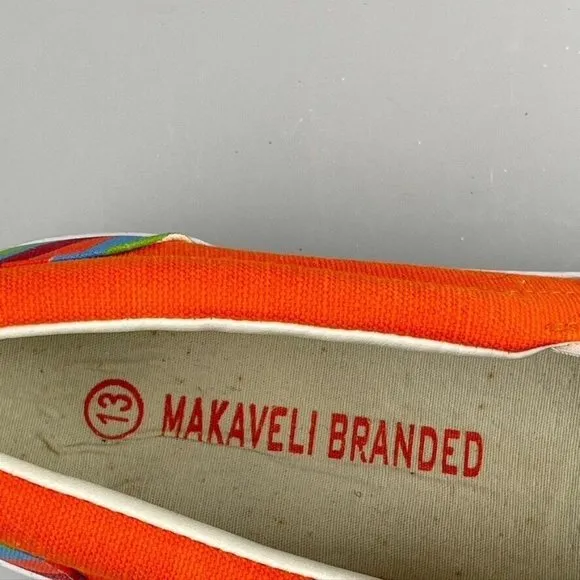 MAKAVELI BRANDED FLY BOY Shoes Multicolor Painted Stripe Canvas Slip-on Mens 13M