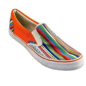 MAKAVELI BRANDED FLY BOY Shoes Multicolor Painted Stripe Canvas Slip-on Mens 13M