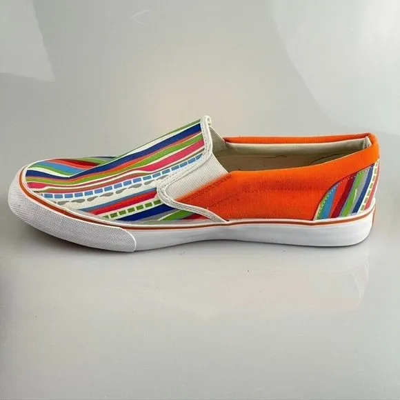 MAKAVELI BRANDED FLY BOY Shoes Multicolor Painted Stripe Canvas Slip-on Mens 13M