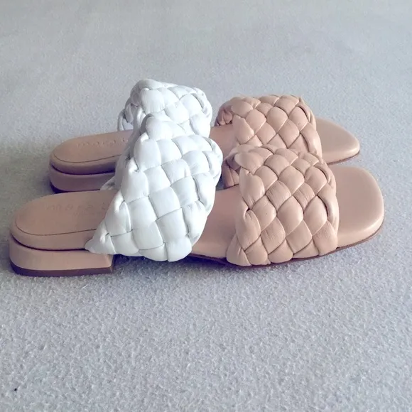 Mara Bini Bright Woven Italian Lather Sandals Size 37.5