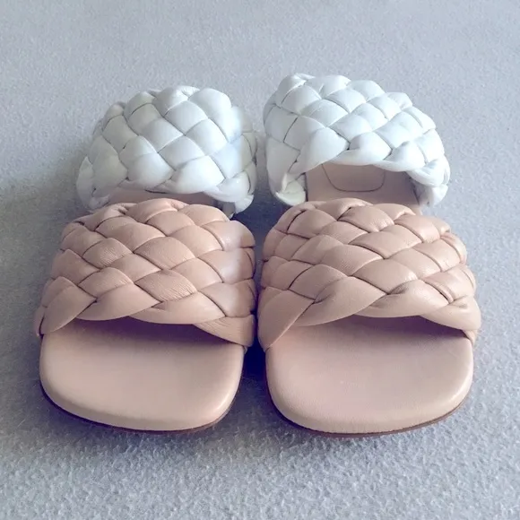Mara Bini Bright Woven Italian Lather Sandals Size 37.5